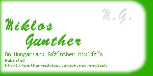 miklos gunther business card